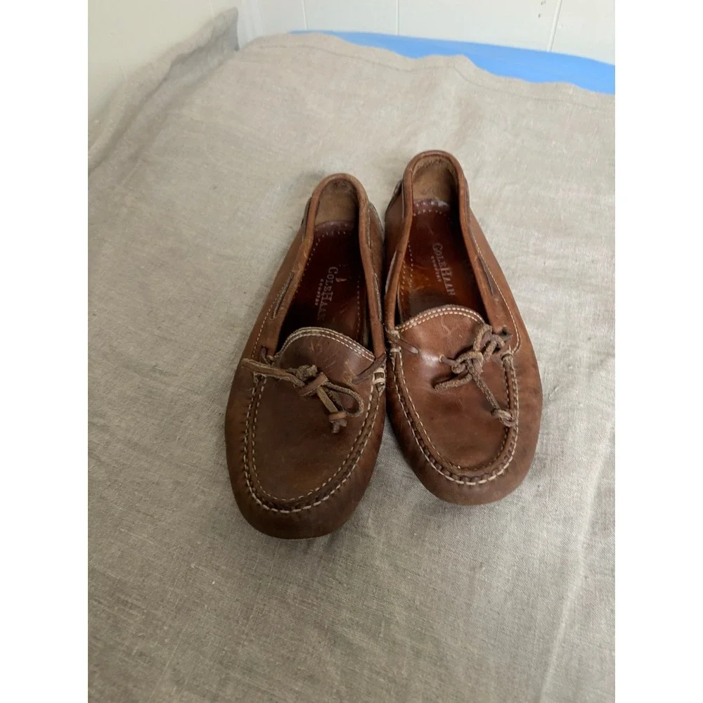 Cole Haan‎ Grant Brown Leather Driver Loafers Mens 9M Slip On Shoes C0401